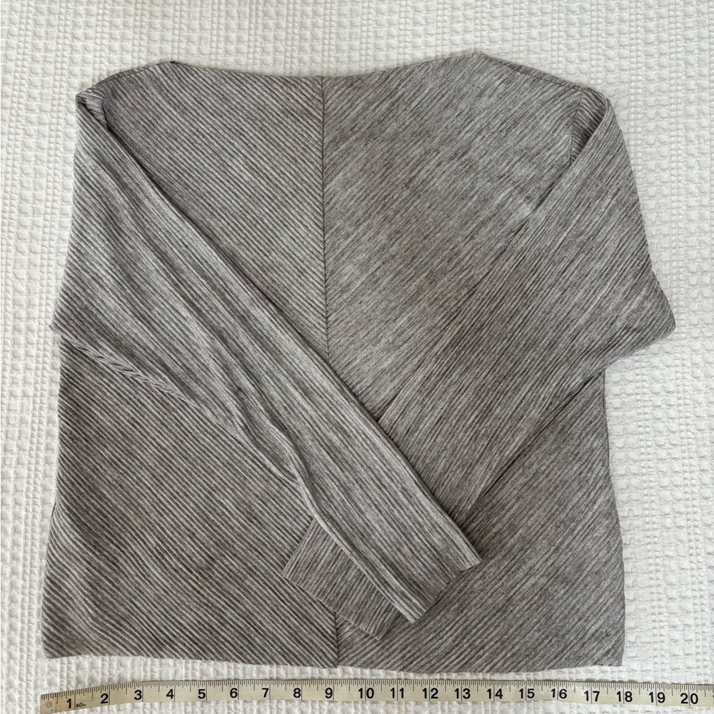 Mango Gray Striped Long Sleeve Top